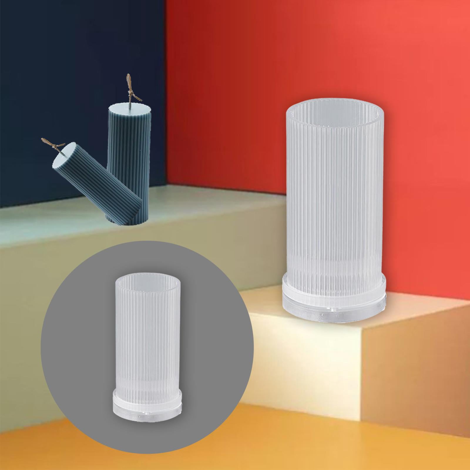 FVDPWYE Long Pole Candle Mold Pillar Making Large Cylinder Rib DIY Accessory - 7x15cm