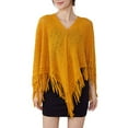 thumbnail image 2 of MESSUEN Thick Scarf Womens Poncho Tops Vintage Shawl Womens Poncho Sweater Women Cape Women Shawl Knit Ponchos for Women Yellow One Size, 2 of 7