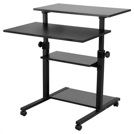 Qiilu Computer Laptop Book Storage Desk Table Adjustable Height