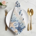 thumbnail image 2 of Blue Coastal Starfish Cloth Napkins, Beach Nautical Shell Eucalyptus Vintage Washable and Reusable Dinner Napkins Set of 4, Table Napkin for Kitchen Party Birthday Wedding Hotel Housewarming 20"x20", 2 of 9