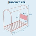 thumbnail image 3 of Towallmark Twin Canopy Bed Frame with Upholstered Headboard, Canopy Bed Frame with Under-Bed Storage & Strong Slats Support, Noise Free Metal, Twin Bed Frame, Pink, 3 of 9