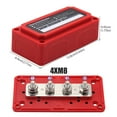 thumbnail image 4 of EIMELI Bus Bar Terminal Block DC 12V-48V 300A Professional Power Distribution Block Bus Bar with 4 M8 Terminal Studs Heavy Duty Battery Junction Block with Cover for Car RV Black, 4 of 9