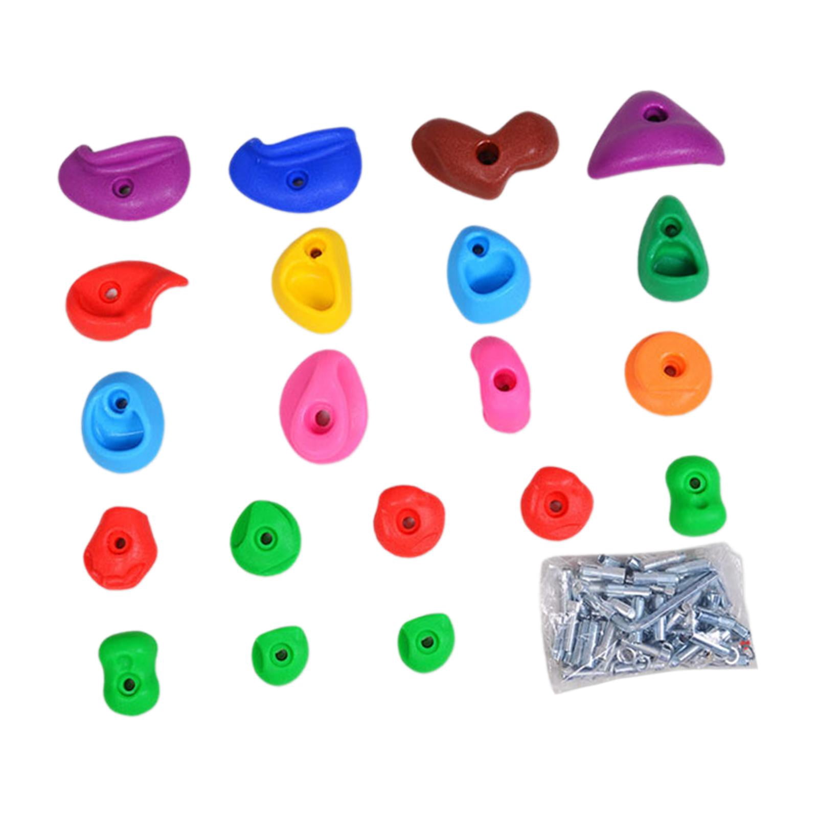 Wswqop Rock Climbing Holds, Children's Toys Wall Climbing Bricks, Multi Size, Rock Wall 20 piece set