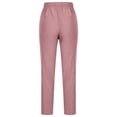 thumbnail image 4 of Zpanxa High Waisted Pants for Women, Women's Casual Wide Leg Pants Solid Elastic Waist Loose Long Pants with Pocket Pink A XXL, 4 of 5
