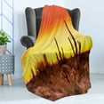thumbnail image 4 of Saguaro Soft Flannel Fleece Throw Blanket, Eve Sky in Barren Land with Cactus and Odd All Around the Dry Earth Photo, Cozy Plush for Indoor and Outdoor Use, 50" x 70", Red Yellow, by Ambesonne, 4 of 5