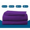 thumbnail image 5 of 4-Piece Twin Sleeper Sofa Sheet Set, 100% Egyptian Cotton, 800 Thread Count, Fits 8" Deep Pull-Out Couch Mattress (36" x 72") - Purple Solid, 5 of 5