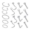 thumbnail image 2 of 18 Pcs Nose Rings Women Barbell Navel Ring Nose Stud Nose Piercing Stud Nose Piercings, 2 of 2