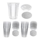 thumbnail image 1 of 50 vasos desechables de plástico con tapa plana para fiestas. 400 ml, 1 of 9