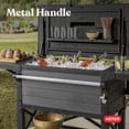 thumbnail image 6 of Keter Outdoor Patio Cooling Chest, 89.8 Qt Ice Chest Beverage Bar Cart w/Wheels, Graphite, 6 of 17