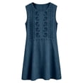 thumbnail image 5 of VBVC Women's Embroidered Crew Neck Dress , Summer Sleeveless Tunic Dress For Women , Ladies' Lightweight Breathable Dress with Pockets,Navy,S-2XL, 5 of 7