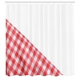 thumbnail image 2 of Ambesonne Gingham Shower Curtain, Checkered Ornament Photo, 69"Wx84"L, Dark Coral White Blush, 2 of 4