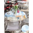 thumbnail image 5 of Outdoor Tablecloth with Umbrella Hole for Patio/Picnic/Party/Camping, Blue Ocean Waterproof Table Cloth Round Cover Washable, Summer Marine Shells Couch Starfish Beach Watercolor (Dia 54"), 5 of 8