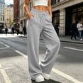 thumbnail image 4 of HomeDM Women's Sweatpants with Pockets Drawstring Wide Leg Gray Athletic Lounge Pants Size L, 4 of 8