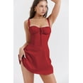 thumbnail image 2 of Eternatastic Women's Corset Dress Sleeveless Mini Dress French Style Spaghetti Strap Beach Vacation Dress M Red, 2 of 8