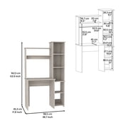Home Office Desks, 2 Piece Office Set, Dozza Bookcase + Aramis Desk, Light Gray, Light Gray Office Desks,Particle Board Computer Desks, Furniture Office Desks & Work Surfaces