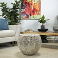 thumbnail image 2 of DecMode 19" x 16" Silver Aluminum Metal Abstract Coral Accent Table, 1-Piece, 2 of 7