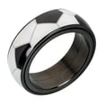 thumbnail image 1 of Hombres Mujeres Ancho 8 mm Spinner Spinning Baloncesto Diseño de fútbol Anillo Cool Wedding Band, World Cup Soccer Party Favors Supplies MFZFUKR CPB-CJZ842-4, 1 of 5