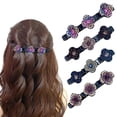 thumbnail image 1 of 4 pinzas para el pelo de cama con piedra de cristal brillante, trébol de cuatro hojas, horquilla picada, clip de pico de pato con 3 clips pequeños, pinza para el pelo de cama con diamantes de, 1 of 6