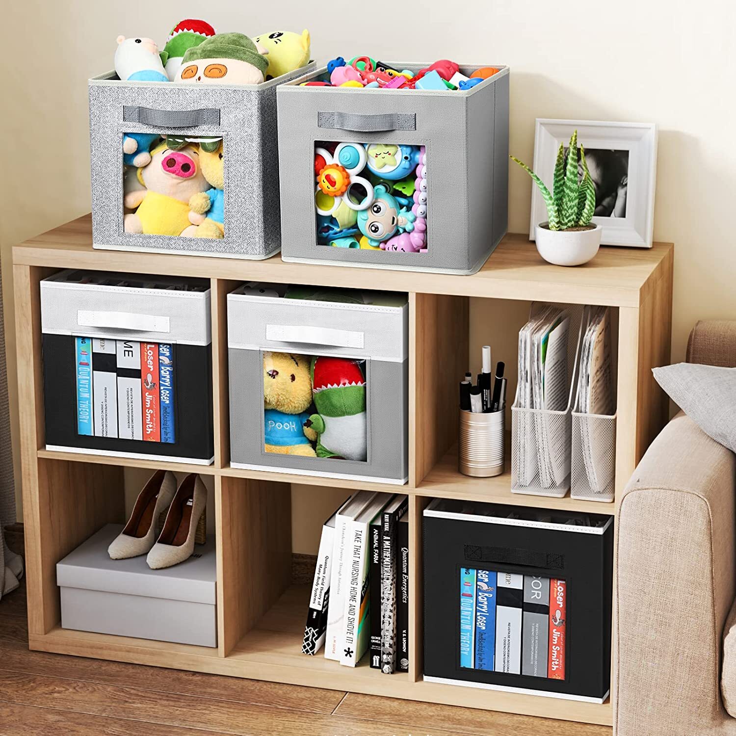 Homsorout Storage Cubes, Fabric Baskets for Organizing, 11 Inch Cube ...