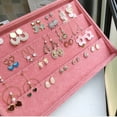 thumbnail image 5 of Pink Velvet B/M/S Necklace Earrings Storage Box Showcase Jewellery Stand Holder Ring  Jewelry Display Organizer Case Tray Holder, 5 of 6