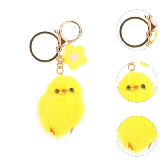 Raindrops 1Pack Chicken Keychain Plush Fuzzy Chick Keychain for Girls as Hanging Ornament