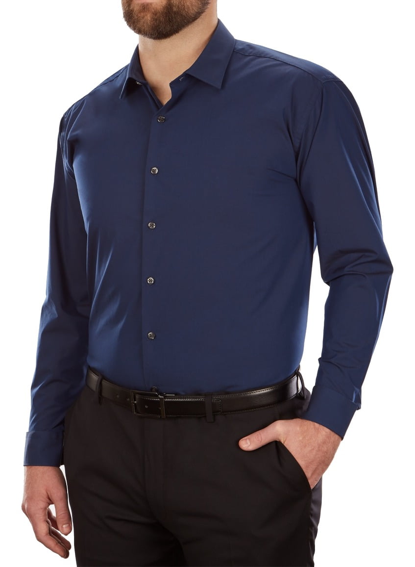 Mens Dress Shirt Button Front Collar 20 