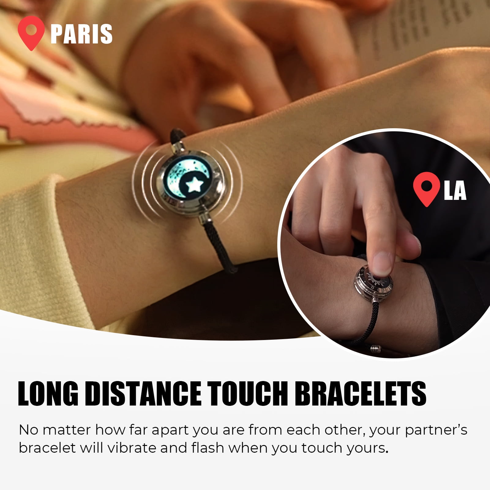 Long distance touch bracelets for couples discount