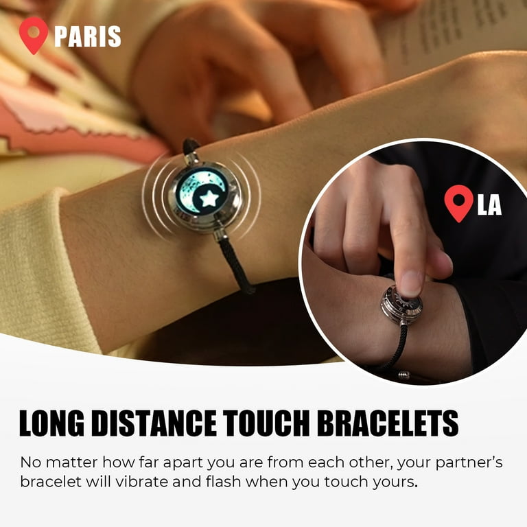 Totwoo Touch Bracelets for Long Distance Couples Sun Moon Silver Milan Rope Design Walmart