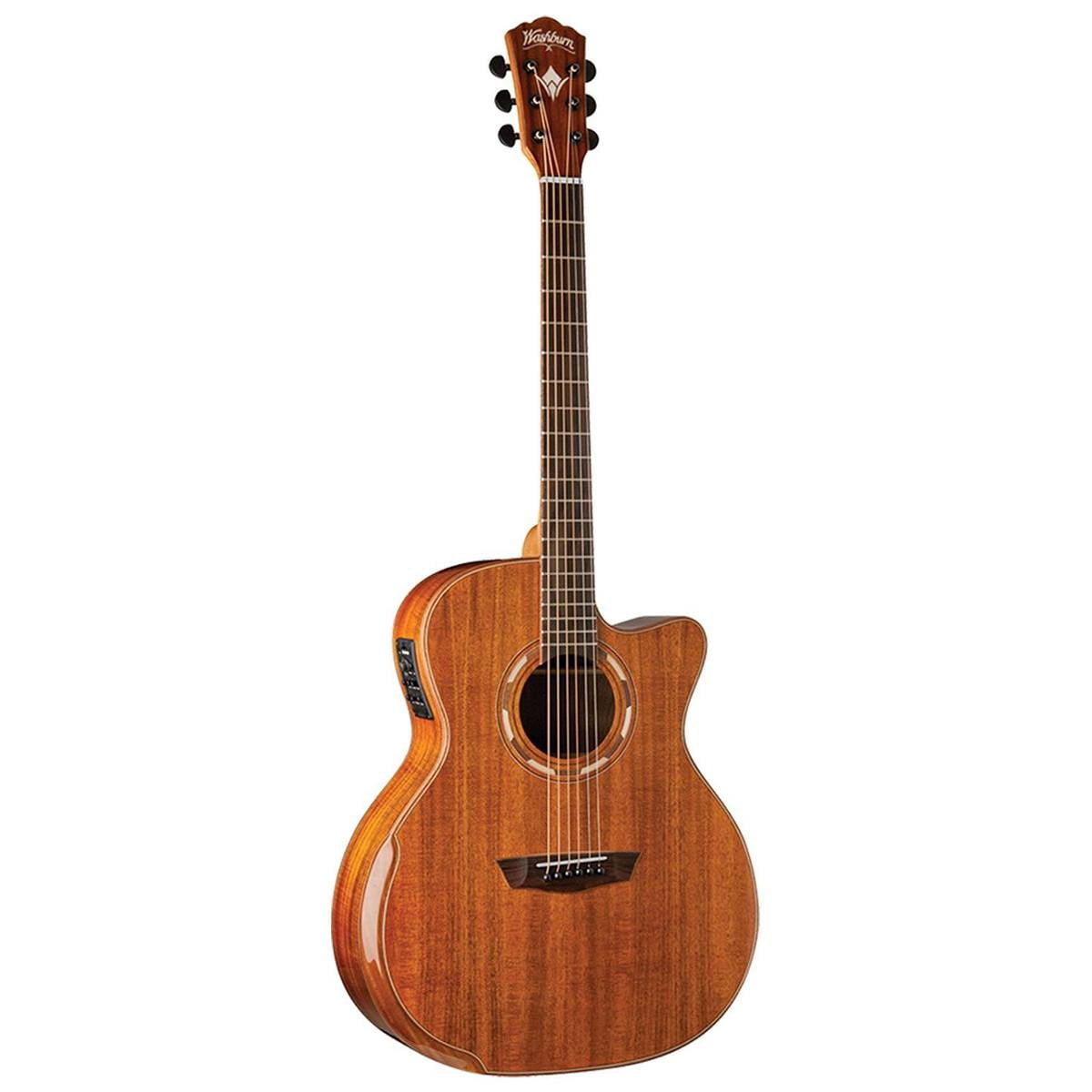 Washburn Comfort Deluxe 55 Series Grand Auditorium Acoustic Electric Guitar Koa