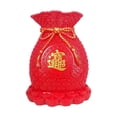 thumbnail image 1 of Jarrón de flores creativo con forma de bolsa de dinero dorado para decorar la sala de estar. rojo, 1 of 7