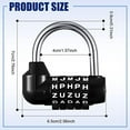 thumbnail image 2 of 12 Pcs Gym Locker Lock 5 Digit Combination Your Own Word Safety Padlock for Toolbox, Hasp Cabinet Storage, Black, 2 of 7