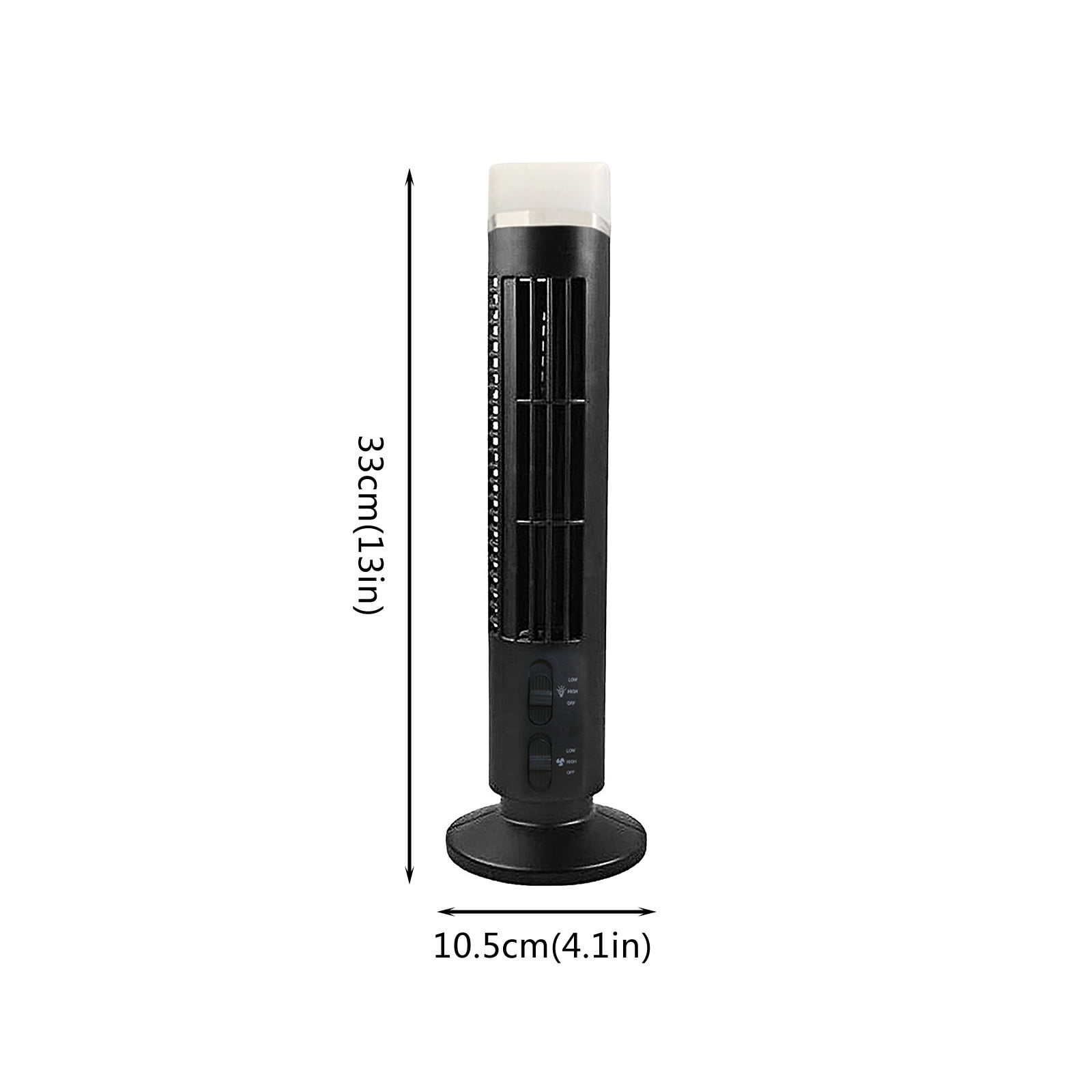 Fishoneion 2-Speed USB Rechargeable Bladeless Tower Fan