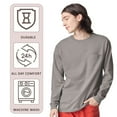 thumbnail image 7 of American Apparel Unisex Heavyweight Long Sleeve Pocket Tee 80/20 Ring-Spun Cotton/Polyester Casual T-Shirt (Sea-Blue+White 2 Pack, M), 7 of 7