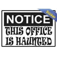 thumbnail image 2 of StickerTalk Notice This Office Is Haunted Sticker Vinyl Halloween Decal, 5 inches by 3.5 inches, 2 of 4