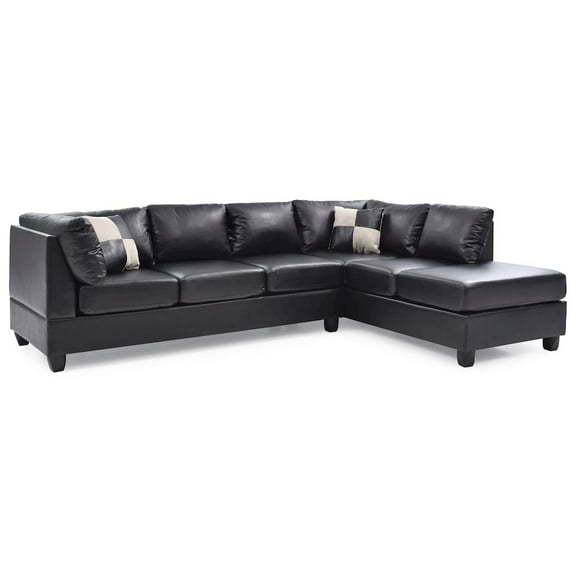 Glory Furniture Malone Sectional in Black Color