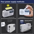 thumbnail image 3 of FM/AM Radio Solar Hand Crank Self Powered Radio Multifunctional Portable Emergency Radio with Flashlight White, 3 of 7