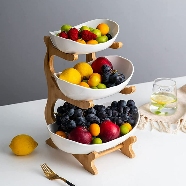 Tier Fruit Bowl For Kitchen Counter,Ceramic Fruit Bowl,Large