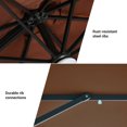 thumbnail image 4 of Glavbiku 10ft Large Waterproof Offset Cantilever Umbrella with LED Solar Lights for Garden,Brown, 4 of 10
