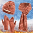 thumbnail image 2 of Ediodpoh Men and Women Winter Knit Neck Warmer Hat and Gloves Set Thick Thermal Windproof Warm Three Piece Set Red, 2 of 6