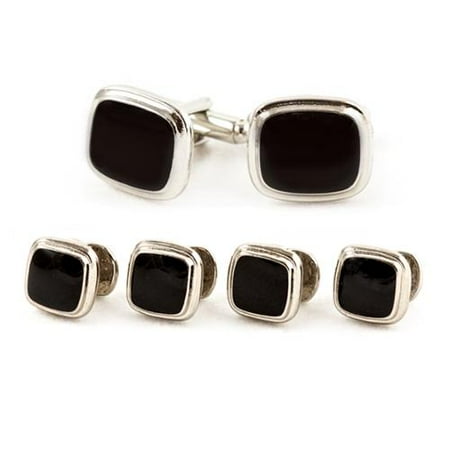 Cuff Daddy Black/ Silvertone Cuff Links