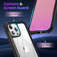 thumbnail image 3 of Magnetic for iPhone 14 Pro Max Case, Military Drop Protective Shockproof, Clear Back with Soft Edge, Phone Case for iPhone 14 Pro Max, Black, 3 of 12