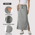 thumbnail image 6 of Nestiefly Womens Side Slit Maxi Skirts Elastic High Waisted Drawstring Casual Long Sweat Skirts, 6 of 7