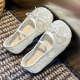 thumbnail image 4 of Gyujnb Girls' Lace Bow Mary Jane Flats Breathable Soft Sole Summer Casual Shoes, Closed Toe,9-9.5 Years, 4 of 5