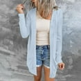 thumbnail image 5 of Fiaer Long Cardigans Sweaters for Women with Pocket Long Sleeve Plus Size V Neck Lightweight Fashion Knit Tops Light Blue S, 5 of 8