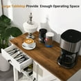 thumbnail image 2 of Catrimown Farmhouse Kitchen Island Cart on Wheels, Rolling Kitchen Cart with Storage, Microwave Stand Coffee Cart, White, 2 of 7