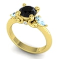thumbnail image 2 of 2.50 Carat Shiny Round Shape Black Onyx & Aquamarine Gemstone Proposal Ring for Ladies Solid 14K Yellow Gold Size 8 by Diamond-Capitals, 2 of 8