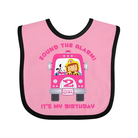 

Inktastic Fire Truck Girl 2nd Birthday Gift Baby Girl Bib