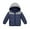 Dark Blue, variant on Padded Jacket With Hood for Little, Lightweight Windproof Hoodie Warm Quilted Coat Padded Down Jacket Color Block Outwear With Padded Zipper And Pockets