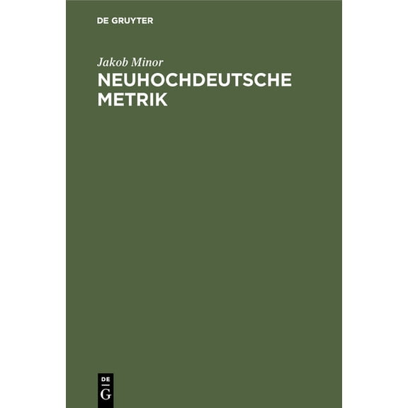 Neuhochdeutsche Metrik, (Hardcover)