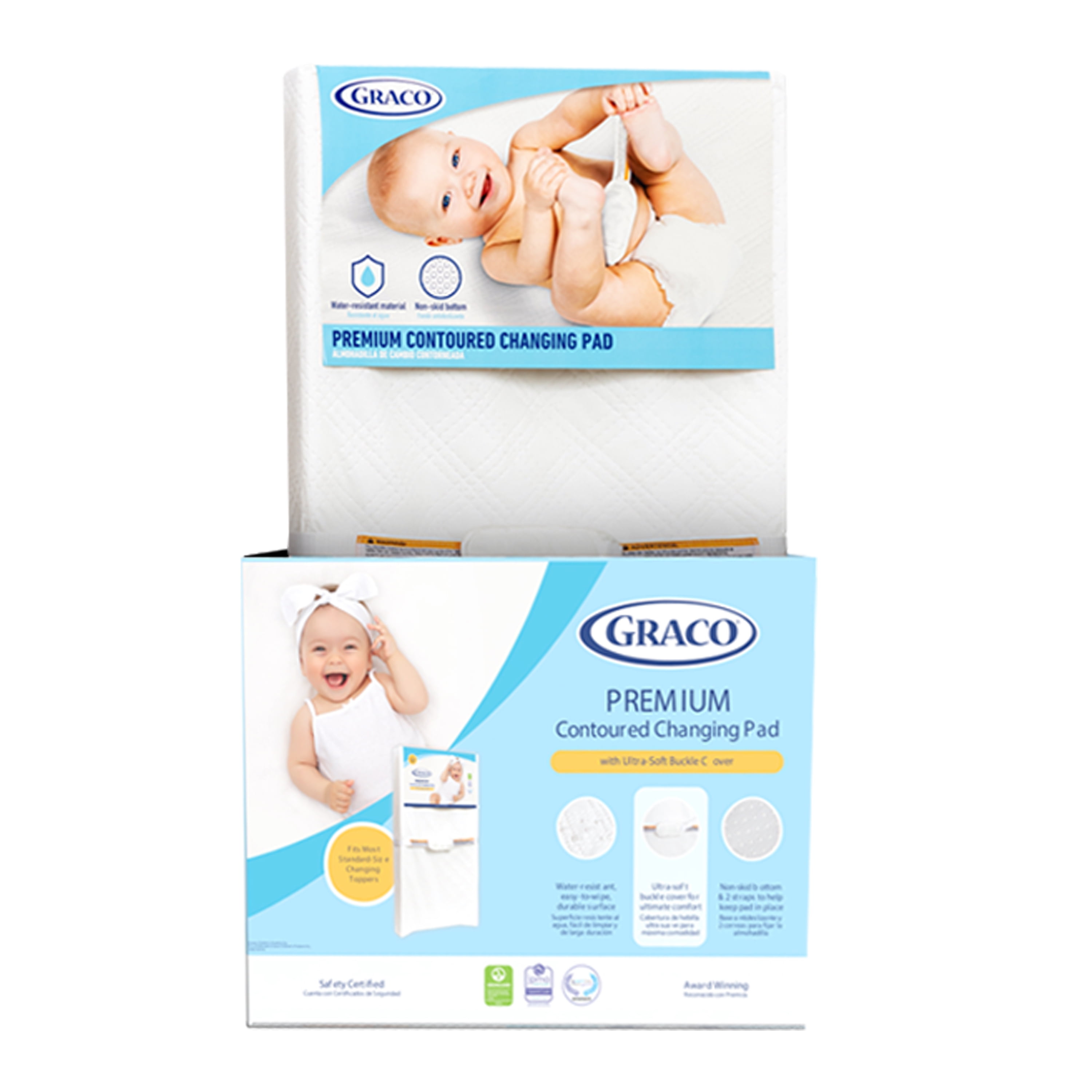 Graco PEVA Contoured Water Resistant Diaper Changing Pad White Walmart